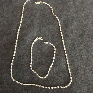 Sterling Silver Necklace and Bracelet